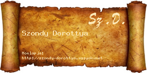 Szondy Dorottya névjegykártya